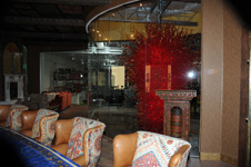 large red crystal chandelier